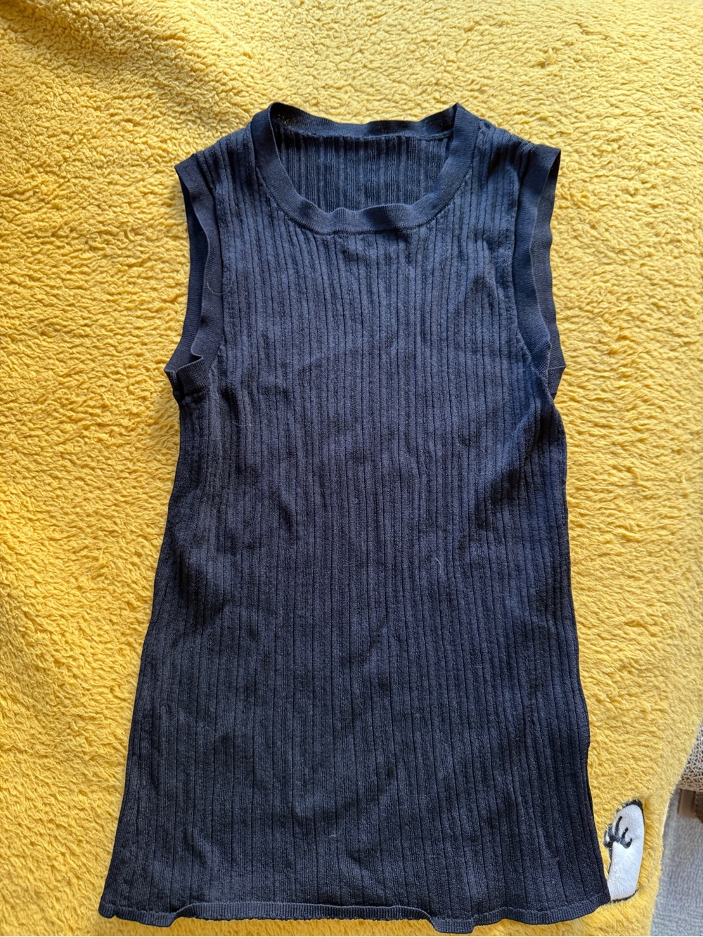 DKNY Navy Ribbed Sleeveless Tank